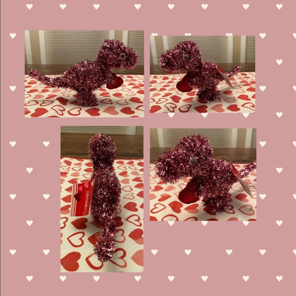 Valentine's Day Tinsel Decor Set of 5: Gnome, Sloth, Dog, Unicorn & Dinosaur - Picture 12 of 12